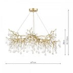 Willow 5 Light Crystal Ceiling Pendant Light In Champagne Finish LA3756144-Q
