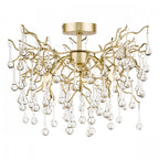 Willow 3 Light Crystal Semi Flush Ceiling Light In Champagne Finish LA3756150-Q