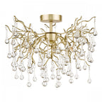 Willow 3 Light Crystal Semi Flush Ceiling Light In Champagne Finish LA3756150-Q