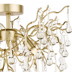Willow 3 Light Crystal Semi Flush Ceiling Light In Champagne Finish LA3756150-Q
