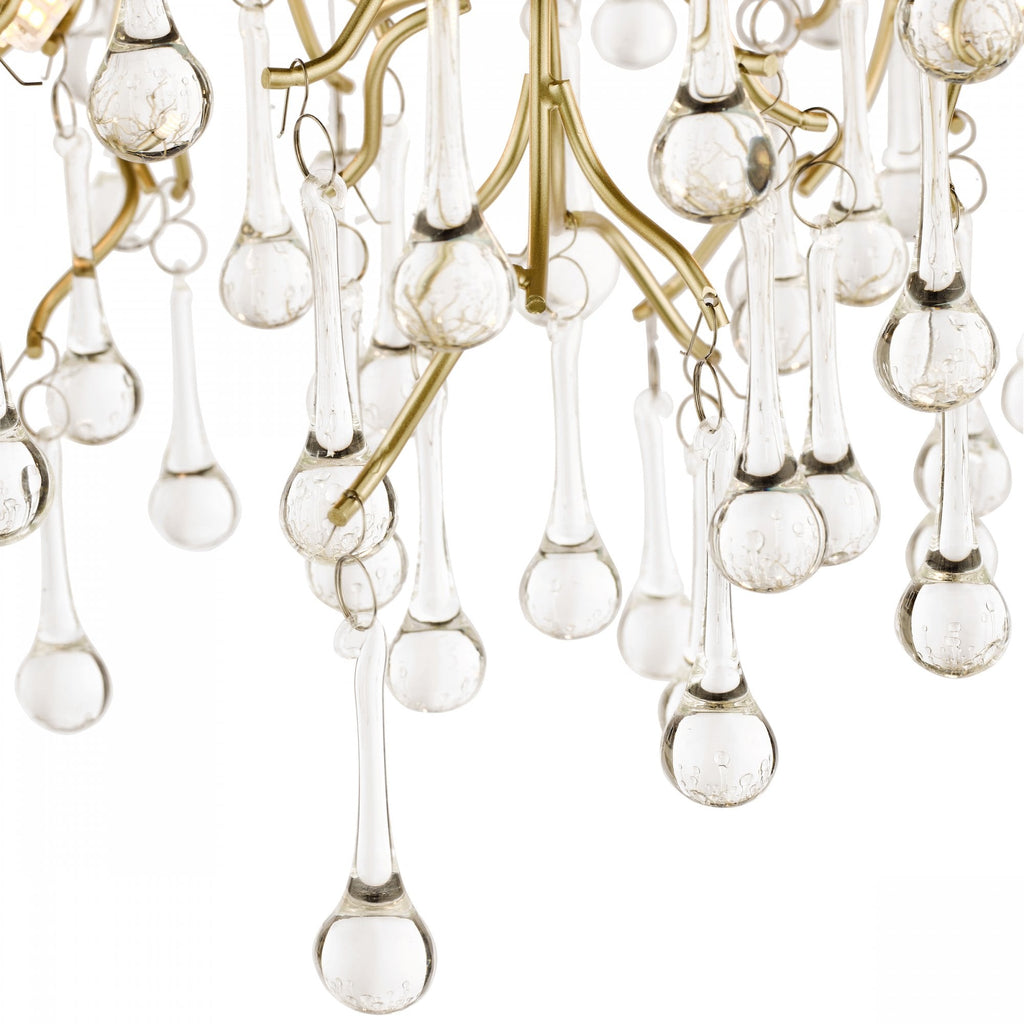 Willow 3 Light Crystal Semi Flush Ceiling Light In Champagne Finish LA3756150-Q