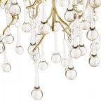 Willow 3 Light Crystal Semi Flush Ceiling Light In Champagne Finish LA3756150-Q