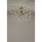 Willow 3 Light Crystal Semi Flush Ceiling Light In Champagne Finish LA3756150-Q