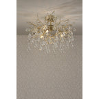 Willow 3 Light Crystal Semi Flush Ceiling Light In Champagne Finish LA3756150-Q