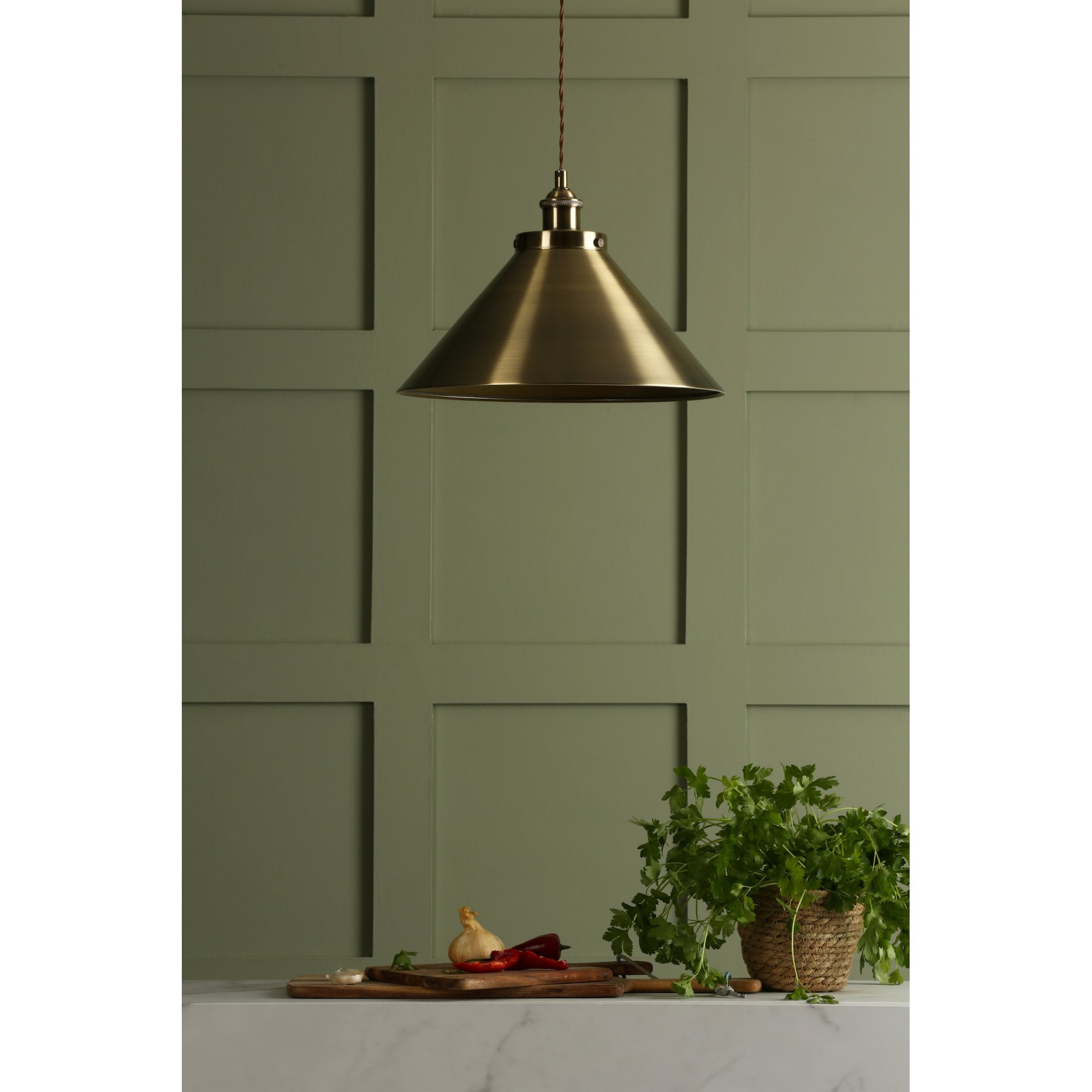 Rufus 1 Light Ceiling Pendant Light In Antique Brass Finish LA3756151-Q