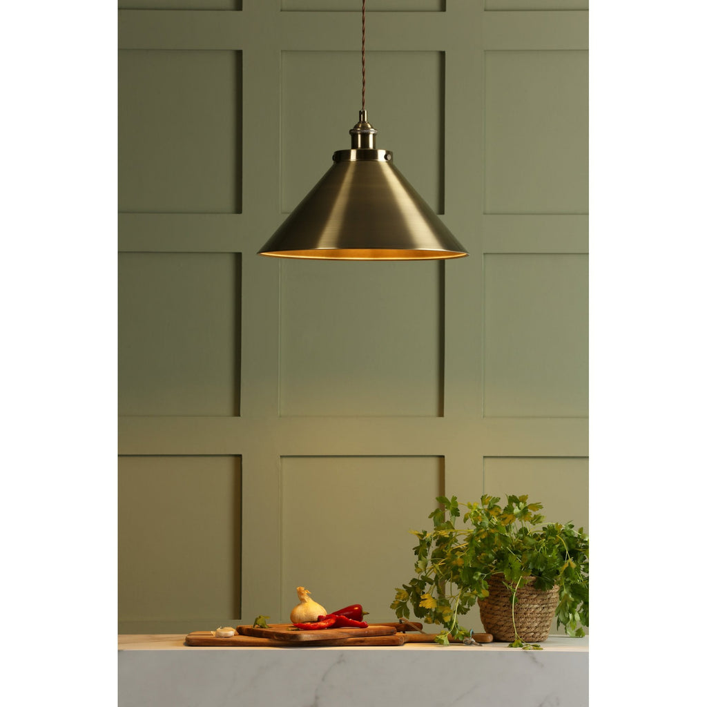 Rufus 1 Light Ceiling Pendant Light In Antique Brass Finish LA3756151-Q