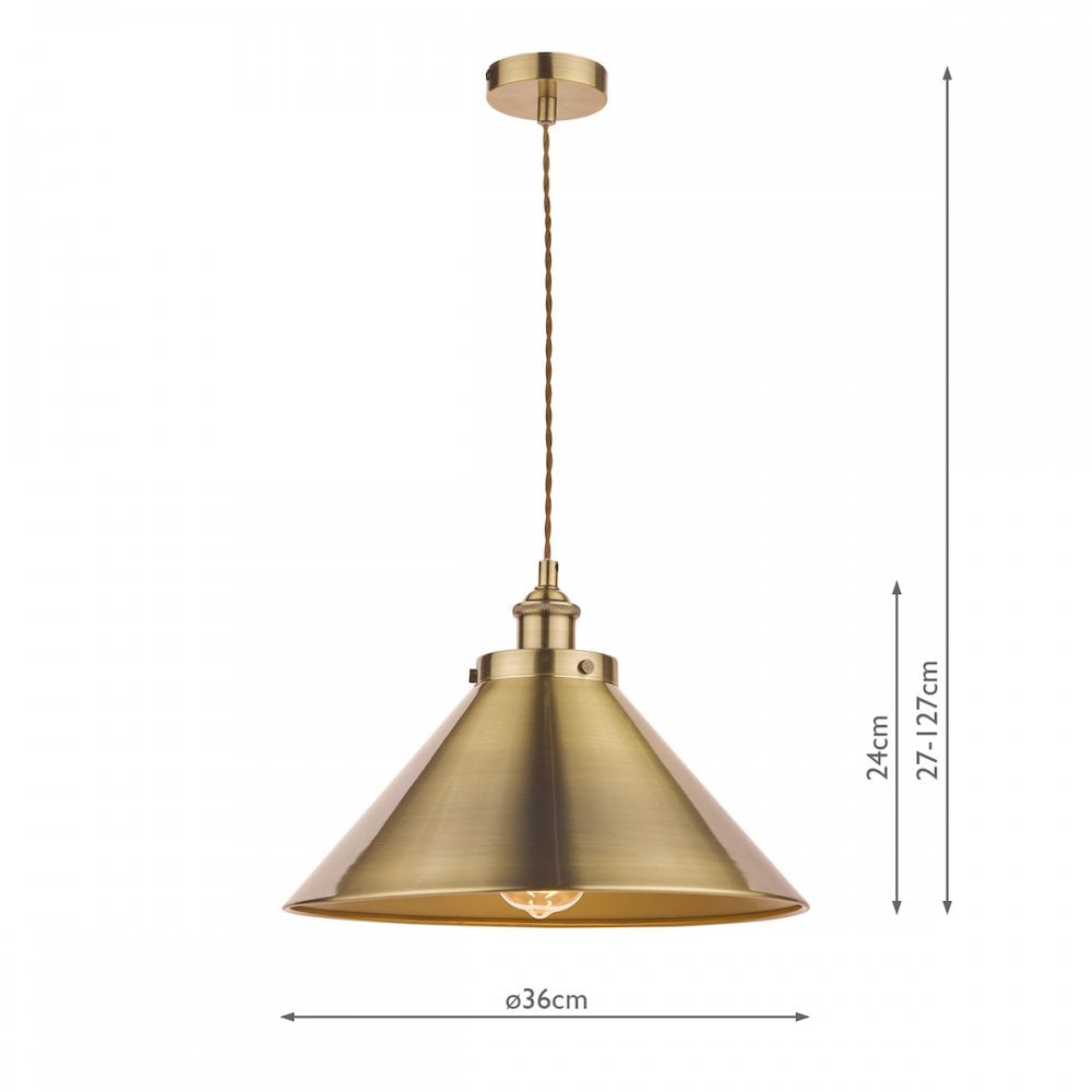 Rufus 1 Light Ceiling Pendant Light In Antique Brass Finish LA3756151-Q