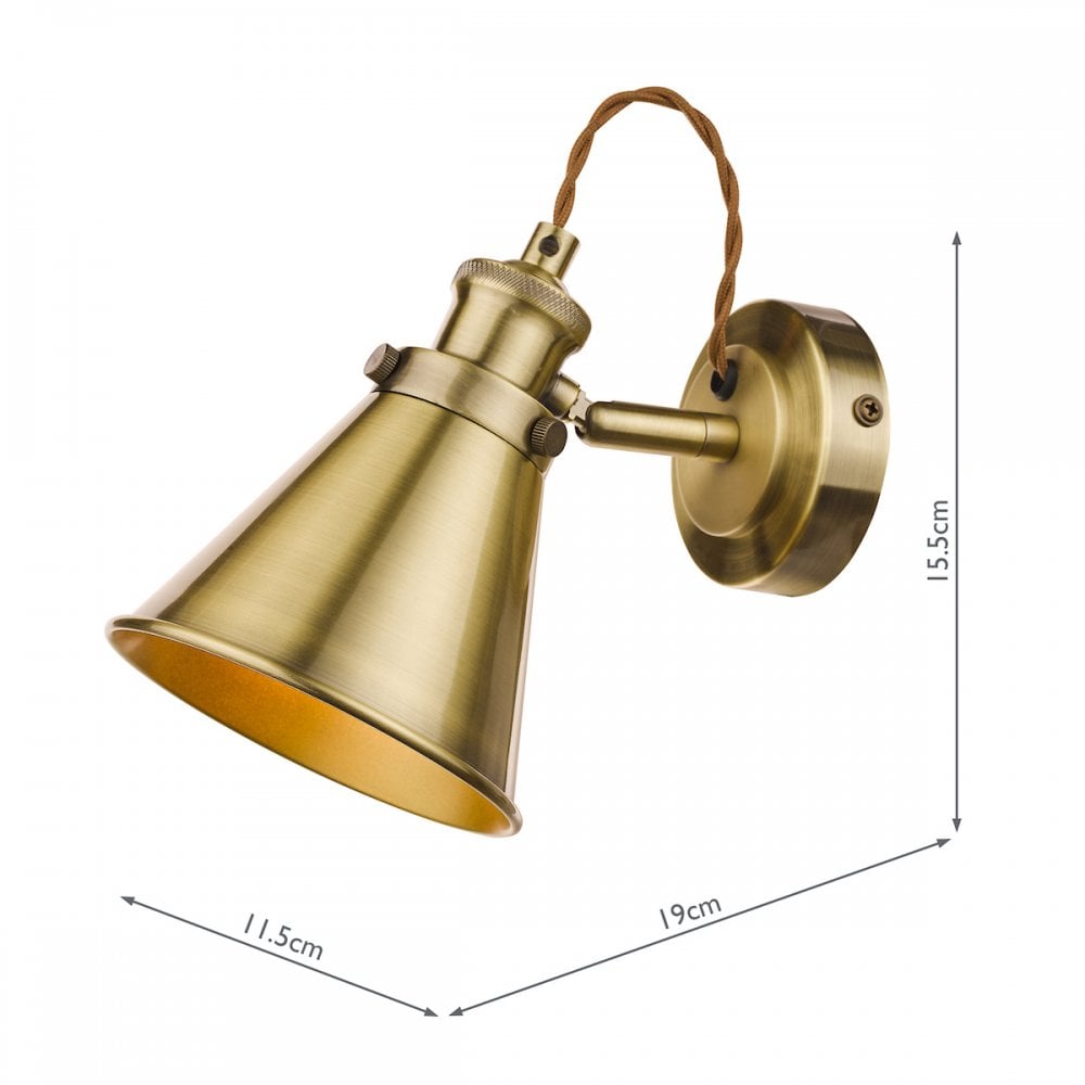Rufus 1 Light Wall Light In Antique Brass Finish LA3756155-Q