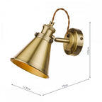 Rufus 1 Light Wall Light In Antique Brass Finish LA3756155-Q