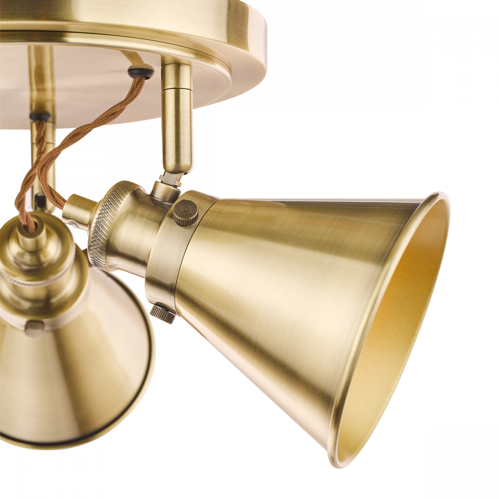Rufus 3 Light Ceiling Plate Spotlight In Antique Brass Finish LA3756157-Q