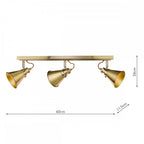 Rufus 3 Light Ceiling Bar Spotlight In Antique Brass Finish LA3756158-Q