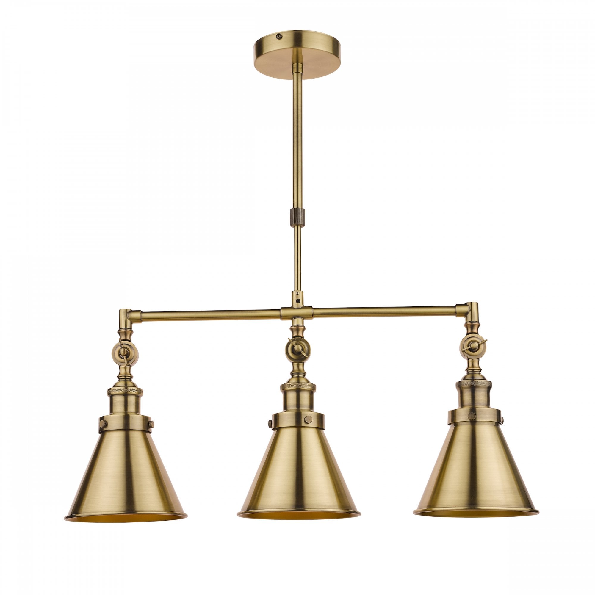Rufus 3 Light Ceiling Bar Pendant In Antique Brass Finish LA3756149-Q