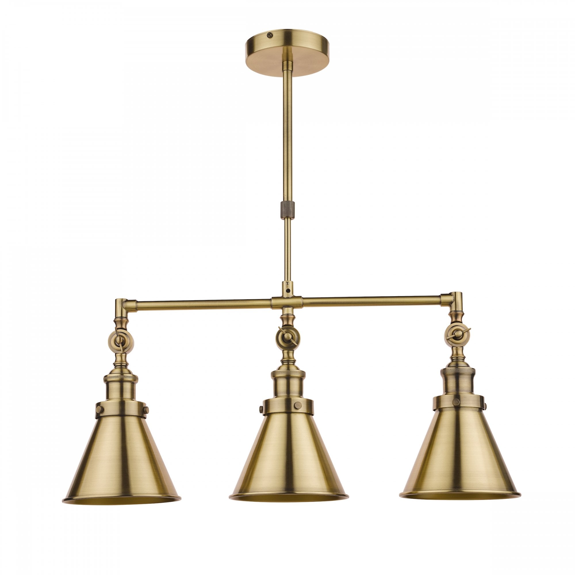 Rufus 3 Light Ceiling Bar Pendant In Antique Brass Finish LA3756149-Q