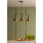 Rufus 3 Light Ceiling Bar Pendant In Antique Brass Finish LA3756149-Q
