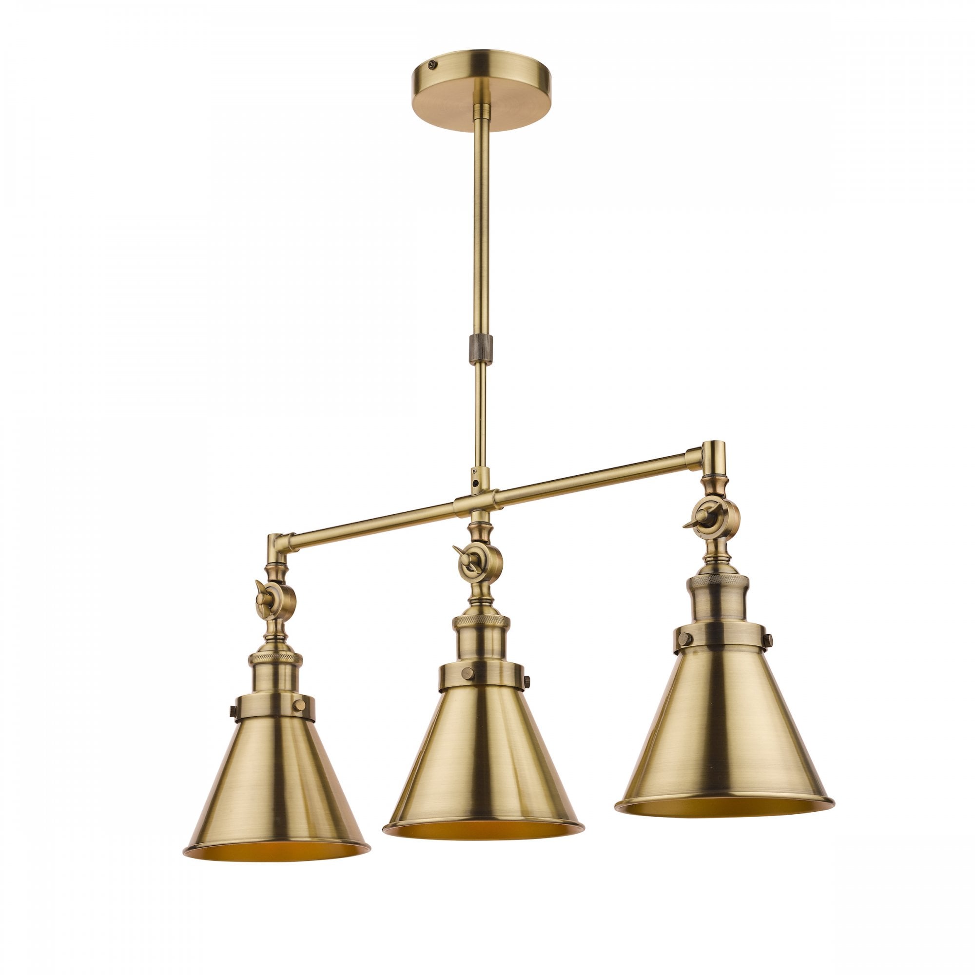 Rufus 3 Light Ceiling Bar Pendant In Antique Brass Finish LA3756149-Q