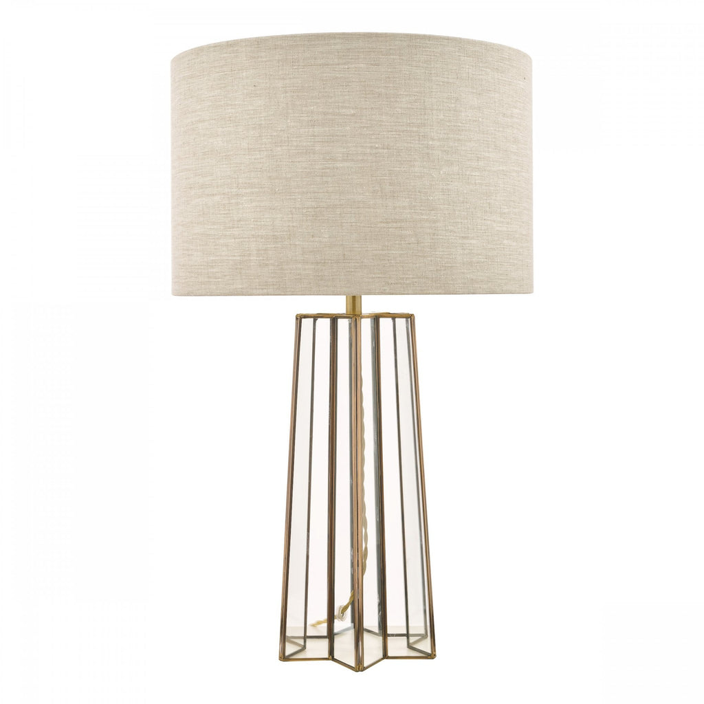 Star Glass Table Lamp In Antique Brass Finish With Shade LA3756156-Q