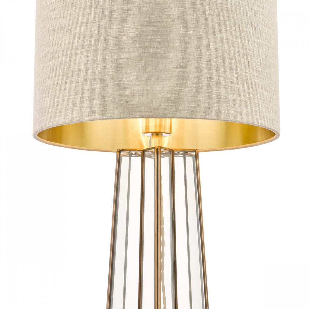 Star Glass Table Lamp In Antique Brass Finish With Shade LA3756156-Q