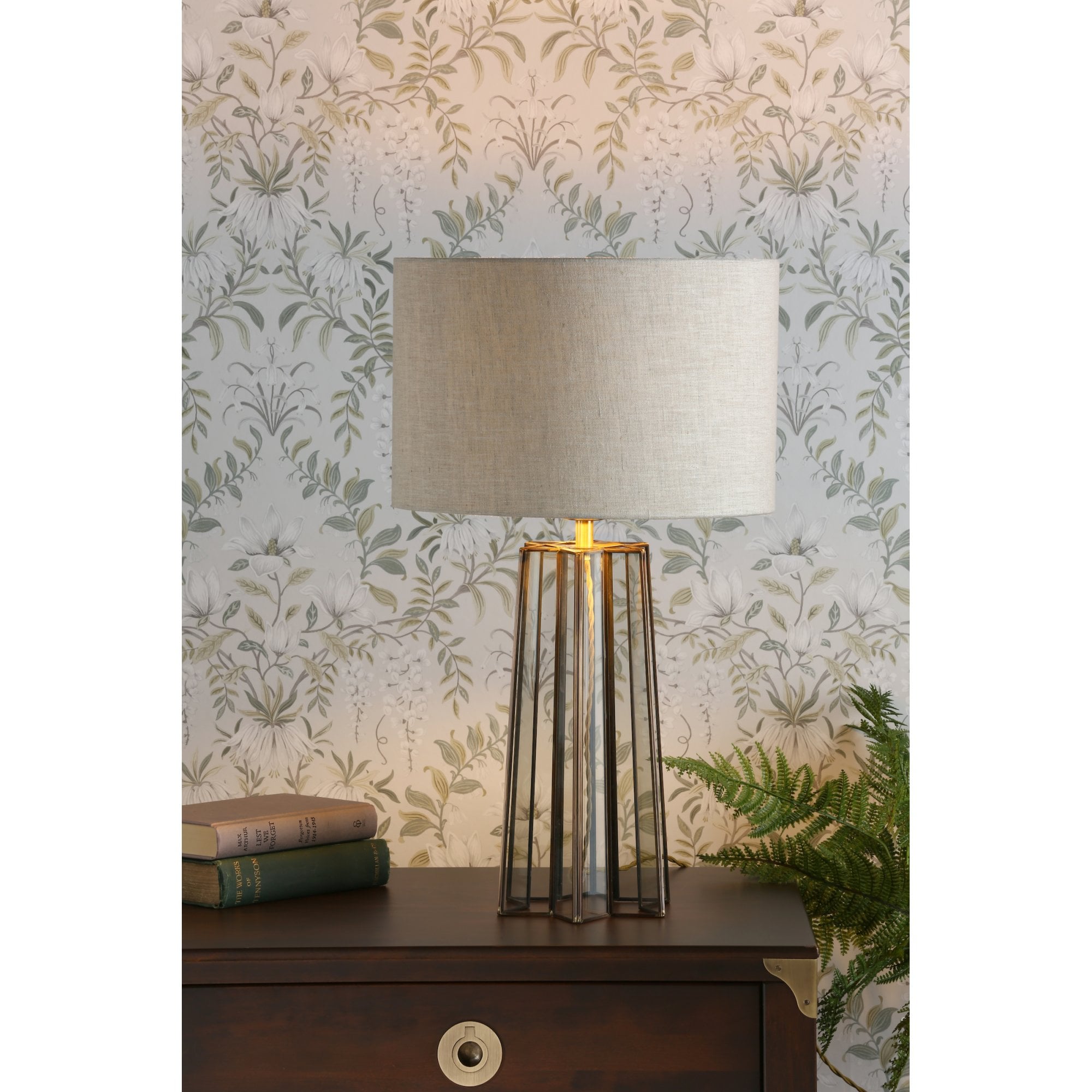 Star Glass Table Lamp In Antique Brass Finish With Shade LA3756156-Q