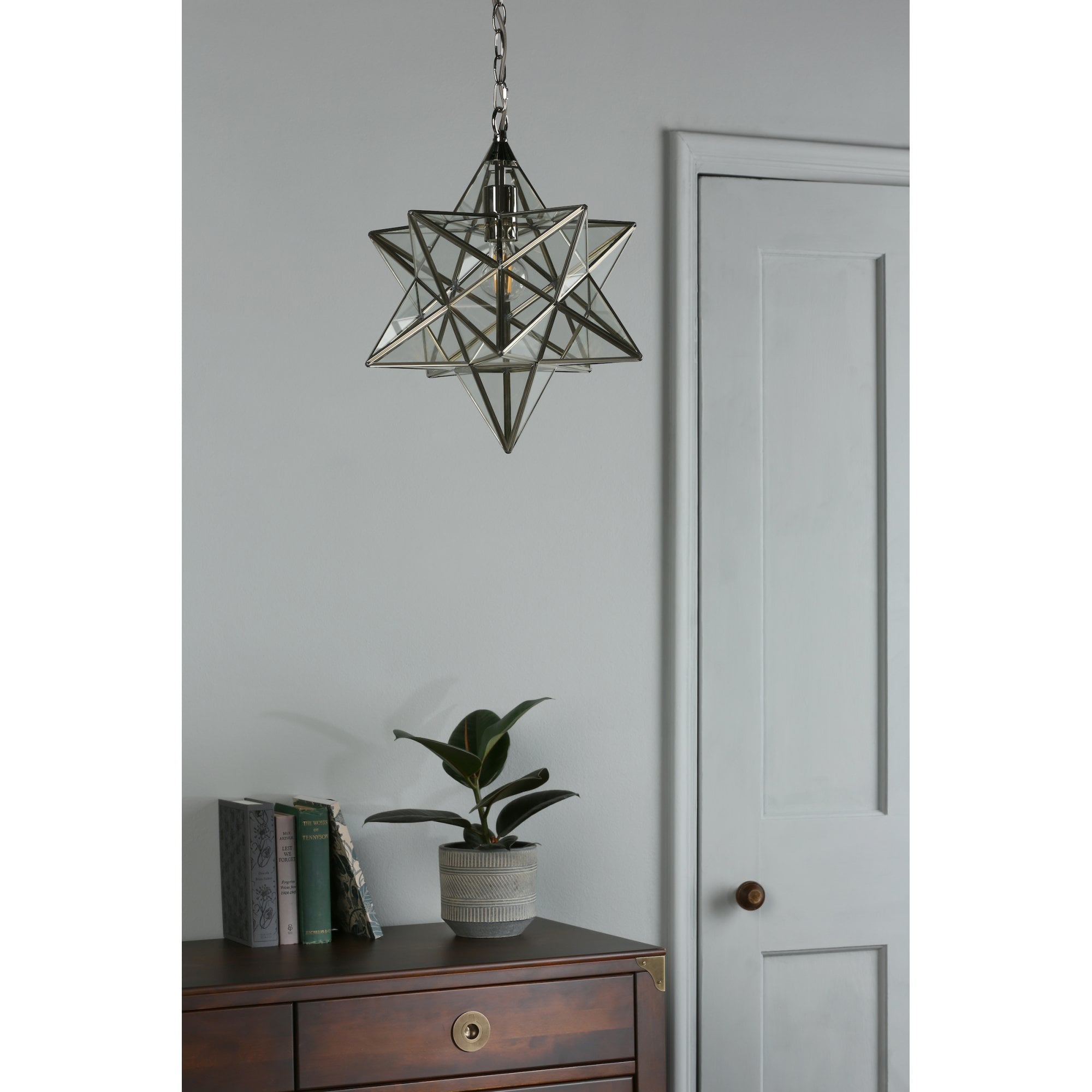 Large Star Ceiling Pendant Light In Silver Finish LA3756152-Q
