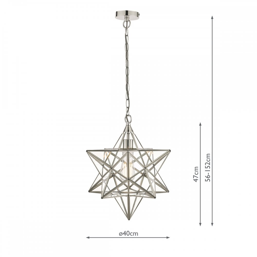Large Star Ceiling Pendant Light In Silver Finish LA3756152-Q