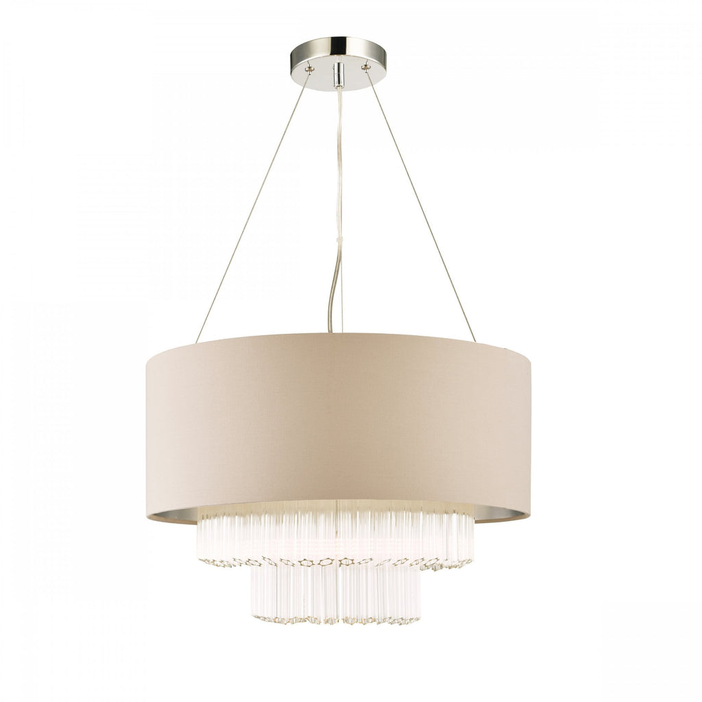 Genevieve 5 Light Ceiling Pendant Light With Grey Shade And Glass Rods LA3756145-Q