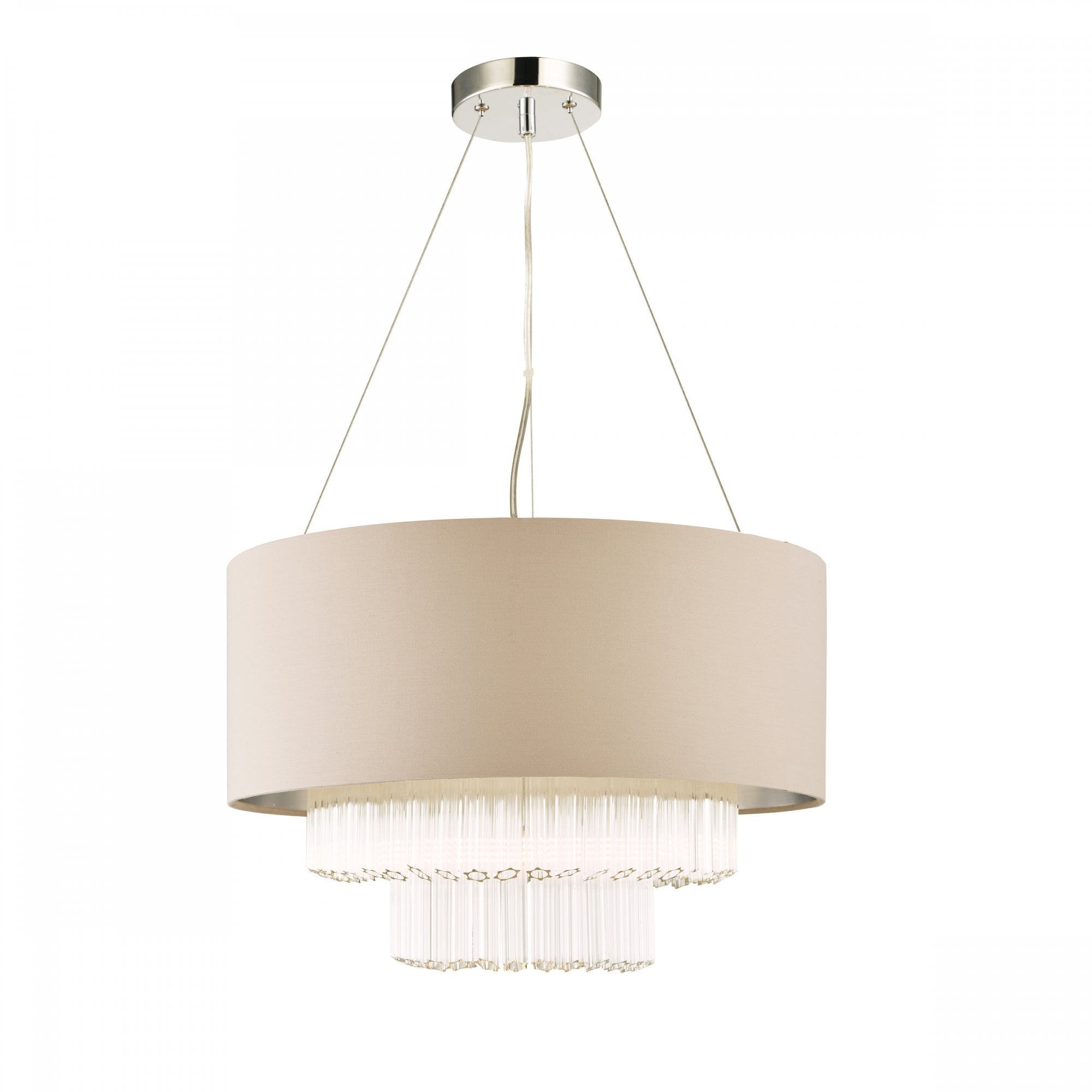 Genevieve 5 Light Ceiling Pendant Light With Grey Shade And Glass Rods LA3756145-Q