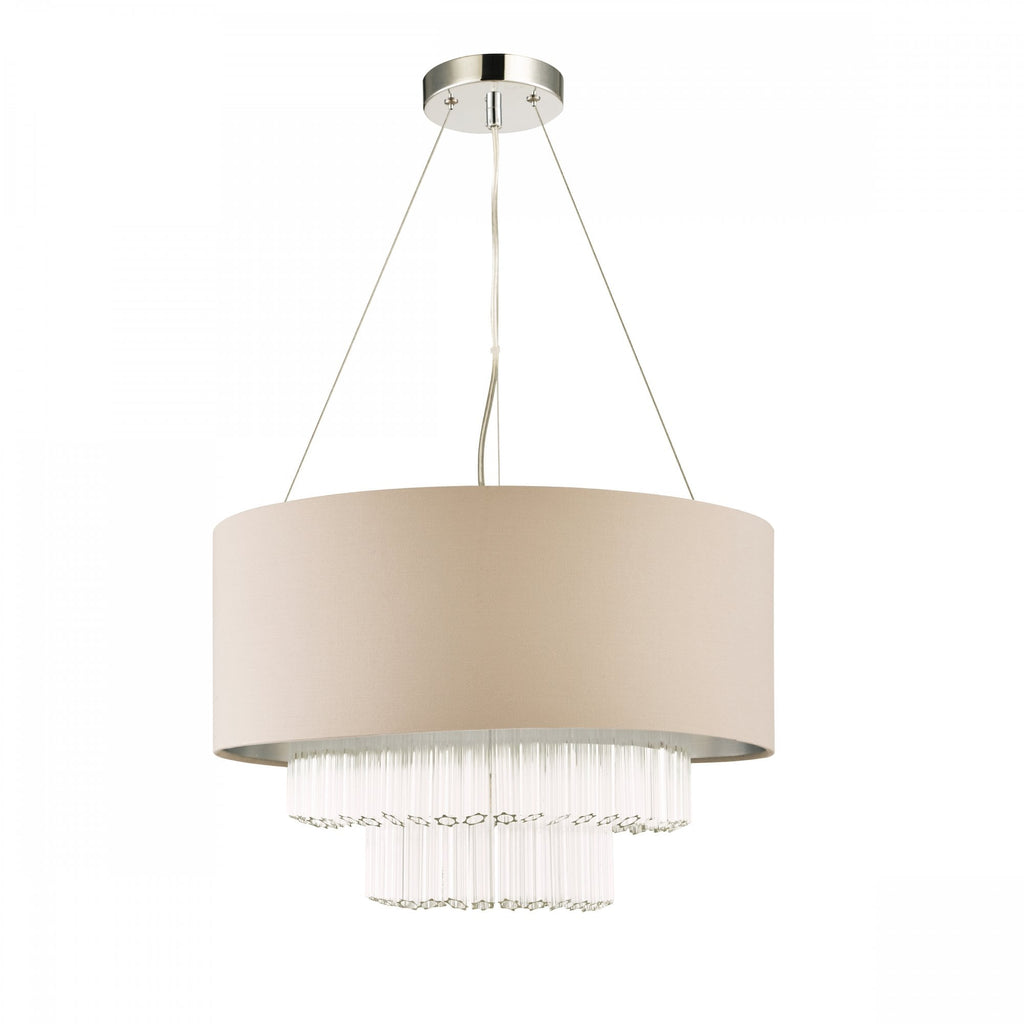 Genevieve 5 Light Ceiling Pendant Light With Grey Shade And Glass Rods LA3756145-Q