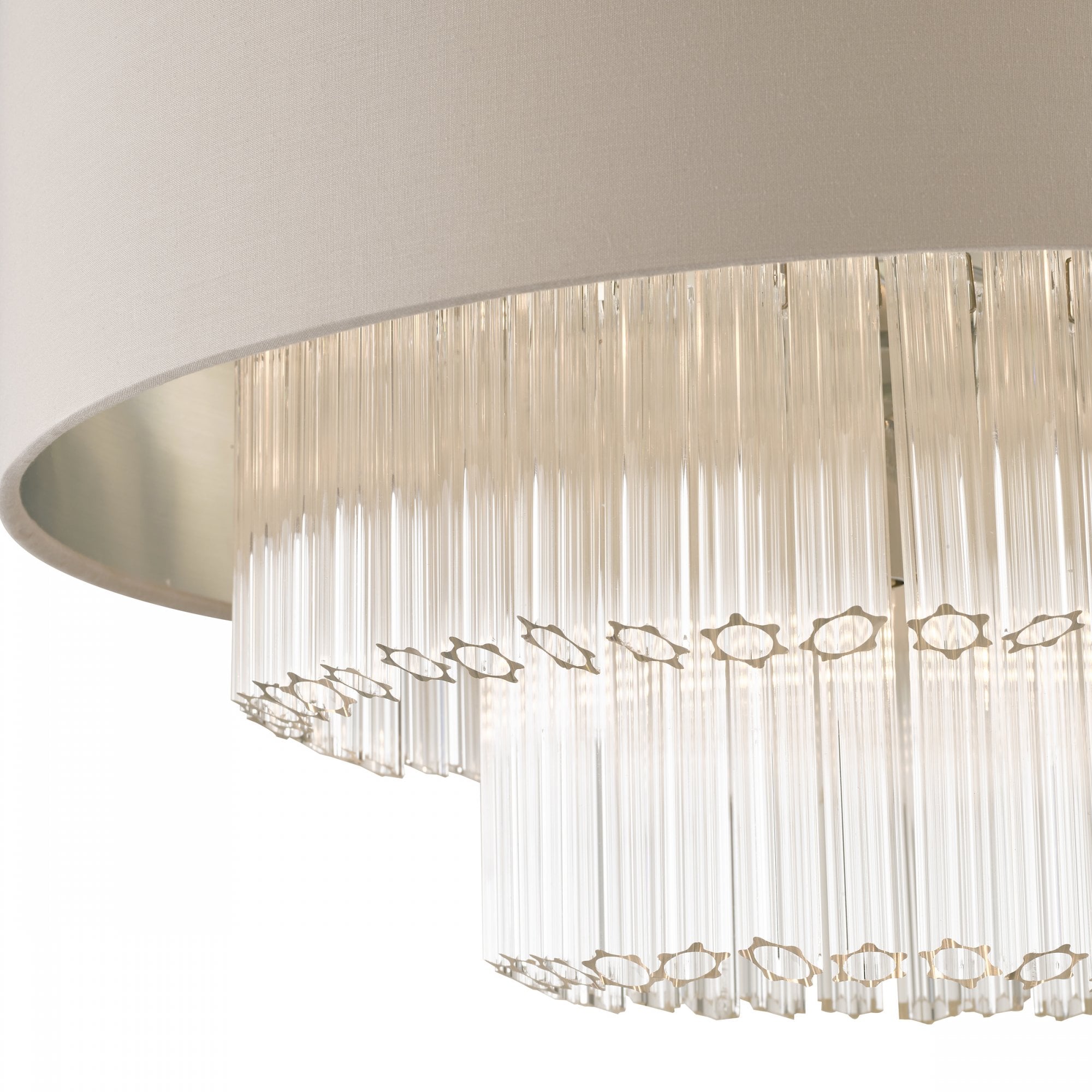 Genevieve 5 Light Ceiling Pendant Light With Grey Shade And Glass Rods LA3756145-Q