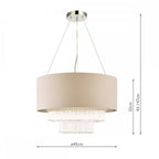 Genevieve 5 Light Ceiling Pendant Light With Grey Shade And Glass Rods LA3756145-Q