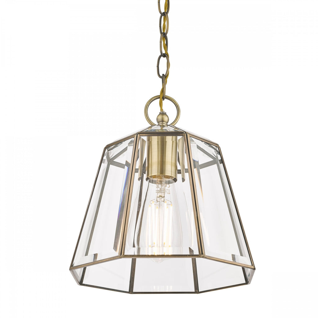 Clayton Lantern Ceiling Pendant Light In Antique Brass Finish LA3756154-Q