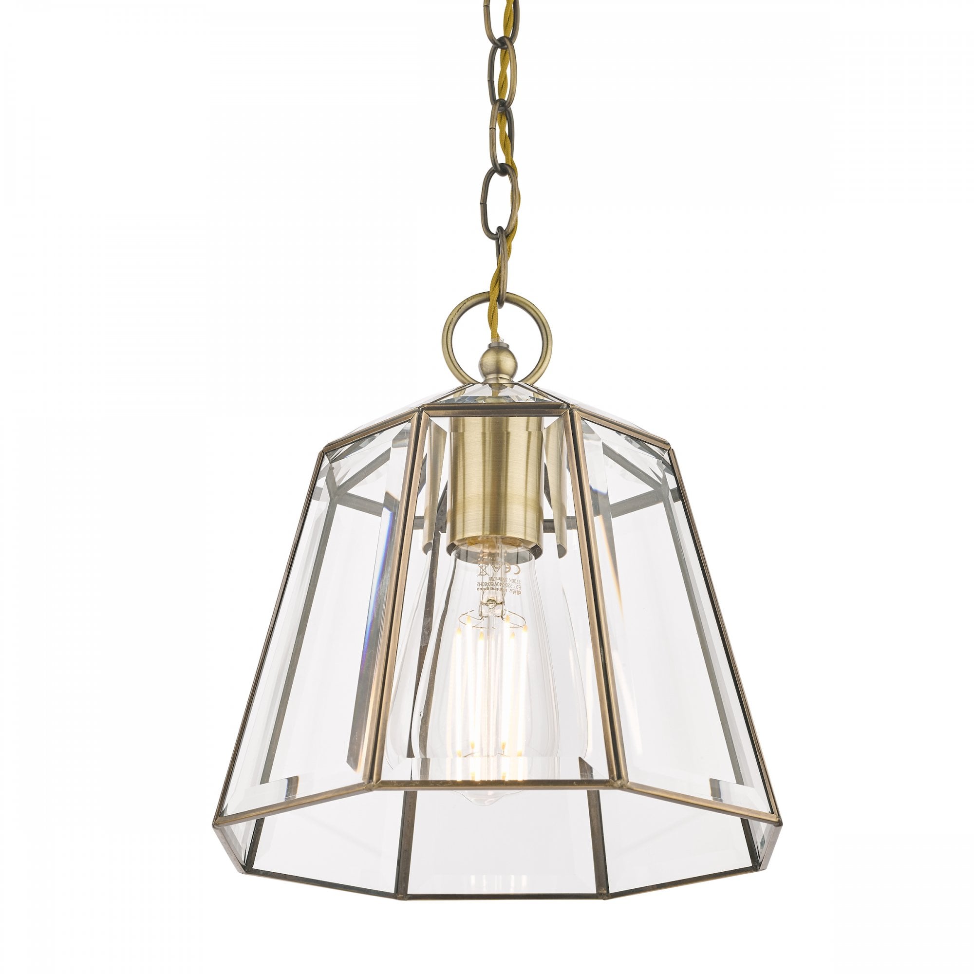 Clayton Lantern Ceiling Pendant Light In Antique Brass Finish LA3756154-Q