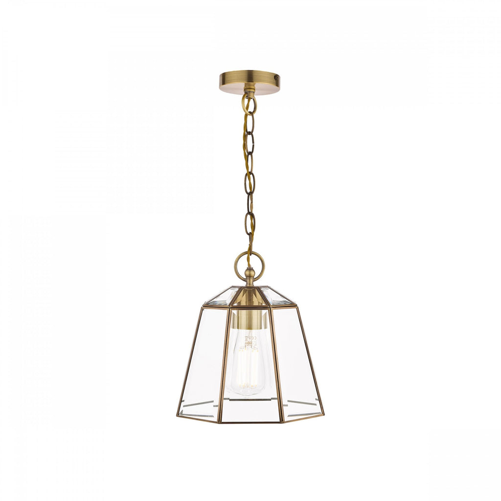 Clayton Lantern Ceiling Pendant Light In Antique Brass Finish LA3756154-Q