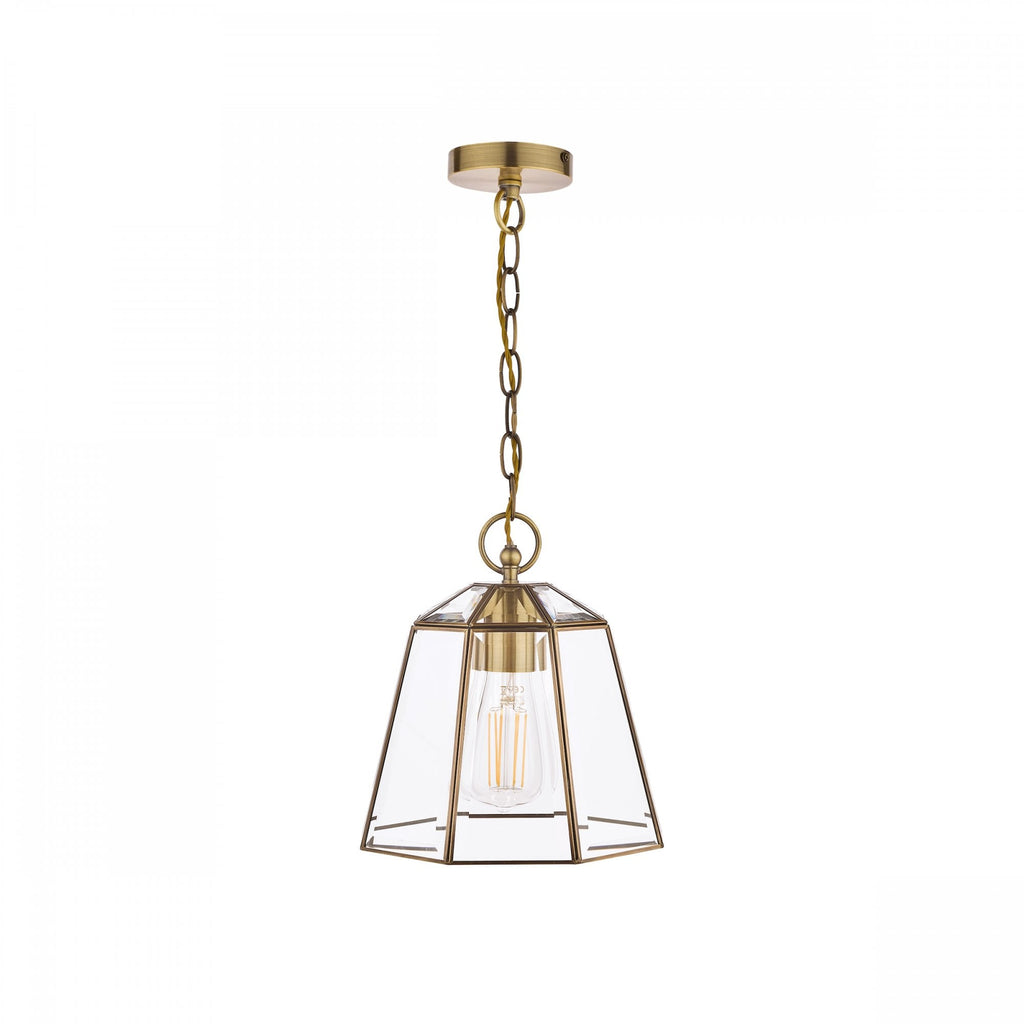 Clayton Lantern Ceiling Pendant Light In Antique Brass Finish LA3756154-Q