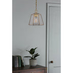 Clayton Lantern Ceiling Pendant Light In Antique Brass Finish LA3756154-Q