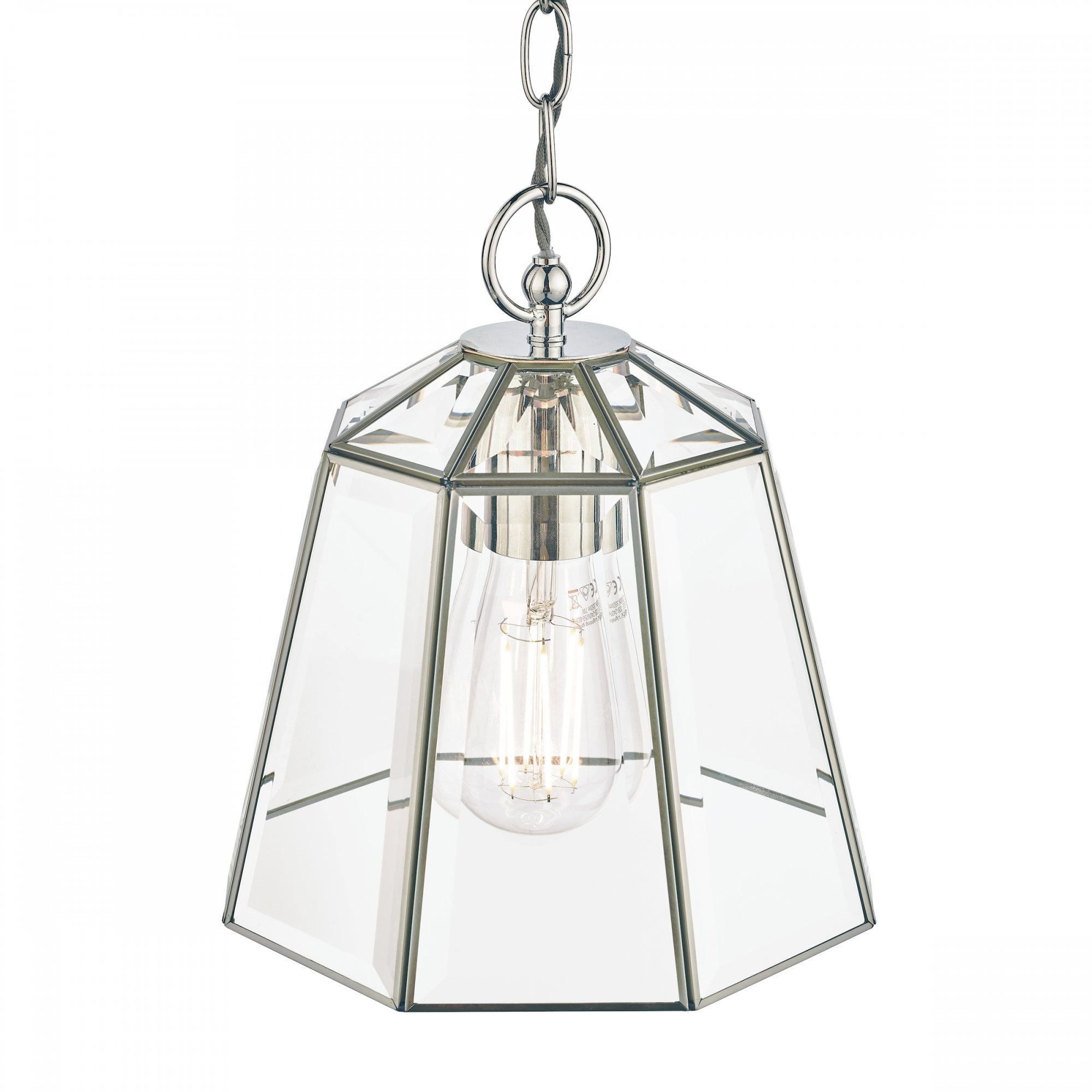 Clayton Lantern Ceiling Pendant Light In Polished Silver Finish LA3756166-Q