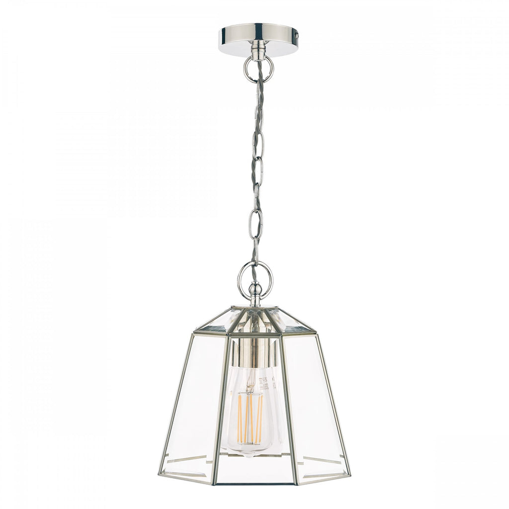 Clayton Lantern Ceiling Pendant Light In Polished Silver Finish LA3756166-Q