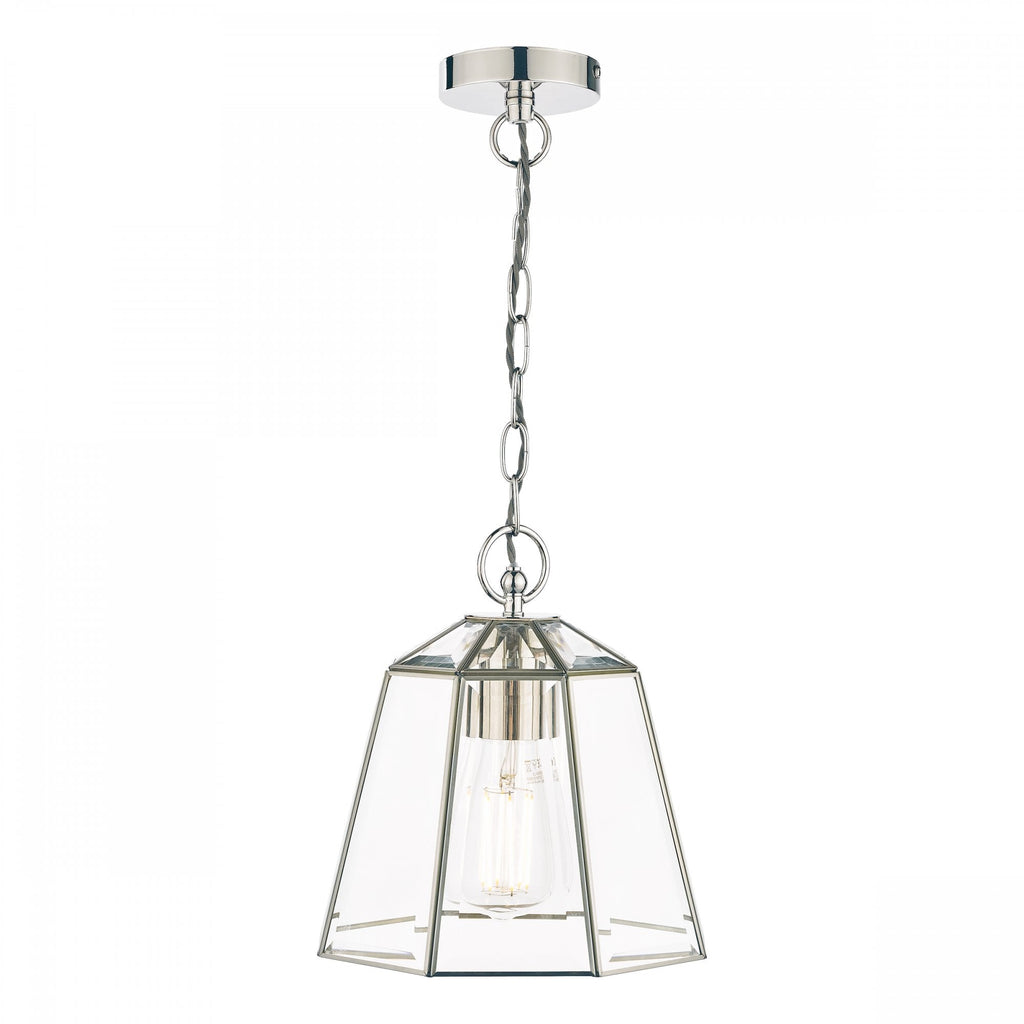 Clayton Lantern Ceiling Pendant Light In Polished Silver Finish LA3756166-Q