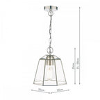 Clayton Lantern Ceiling Pendant Light In Polished Silver Finish LA3756166-Q