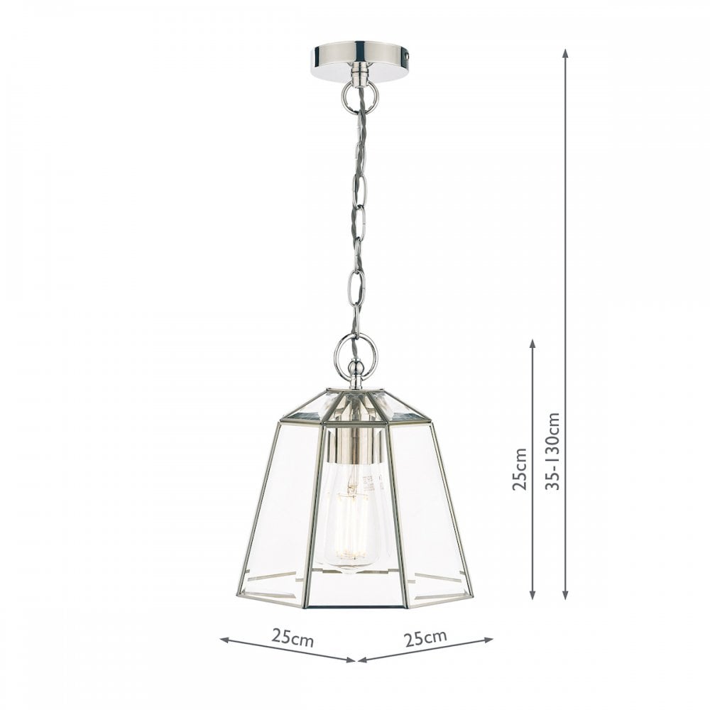 Clayton Lantern Ceiling Pendant Light In Polished Silver Finish LA3756166-Q