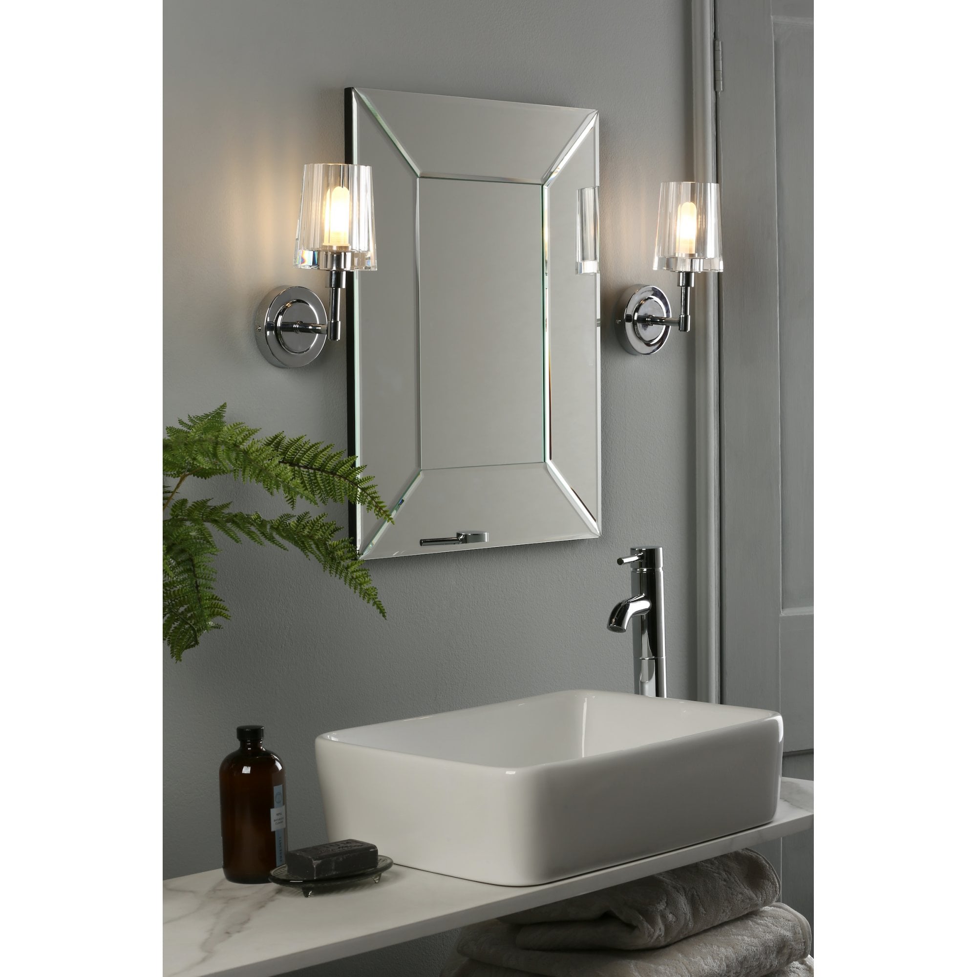 Blake Bathroom Crystal Wall Light In Polished Chrome Finish LA3756189-Q