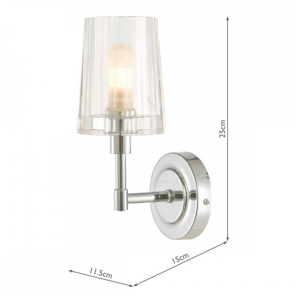 Blake Bathroom Crystal Wall Light In Polished Chrome Finish LA3756189-Q