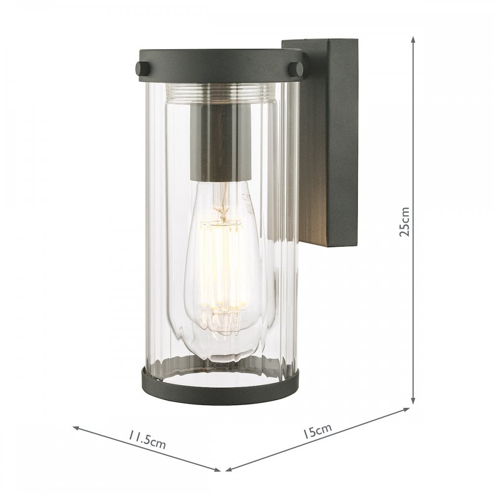 Arthur Exterior Wall Light In Matt Black Finish IP44 LA3756165-Q