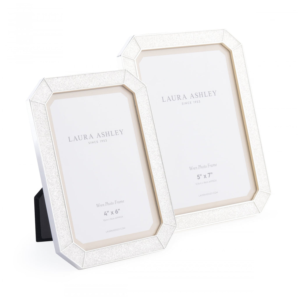 Wren Photo Frame In Polished Silver Glitter 5 x 7 " LA3756177-Q