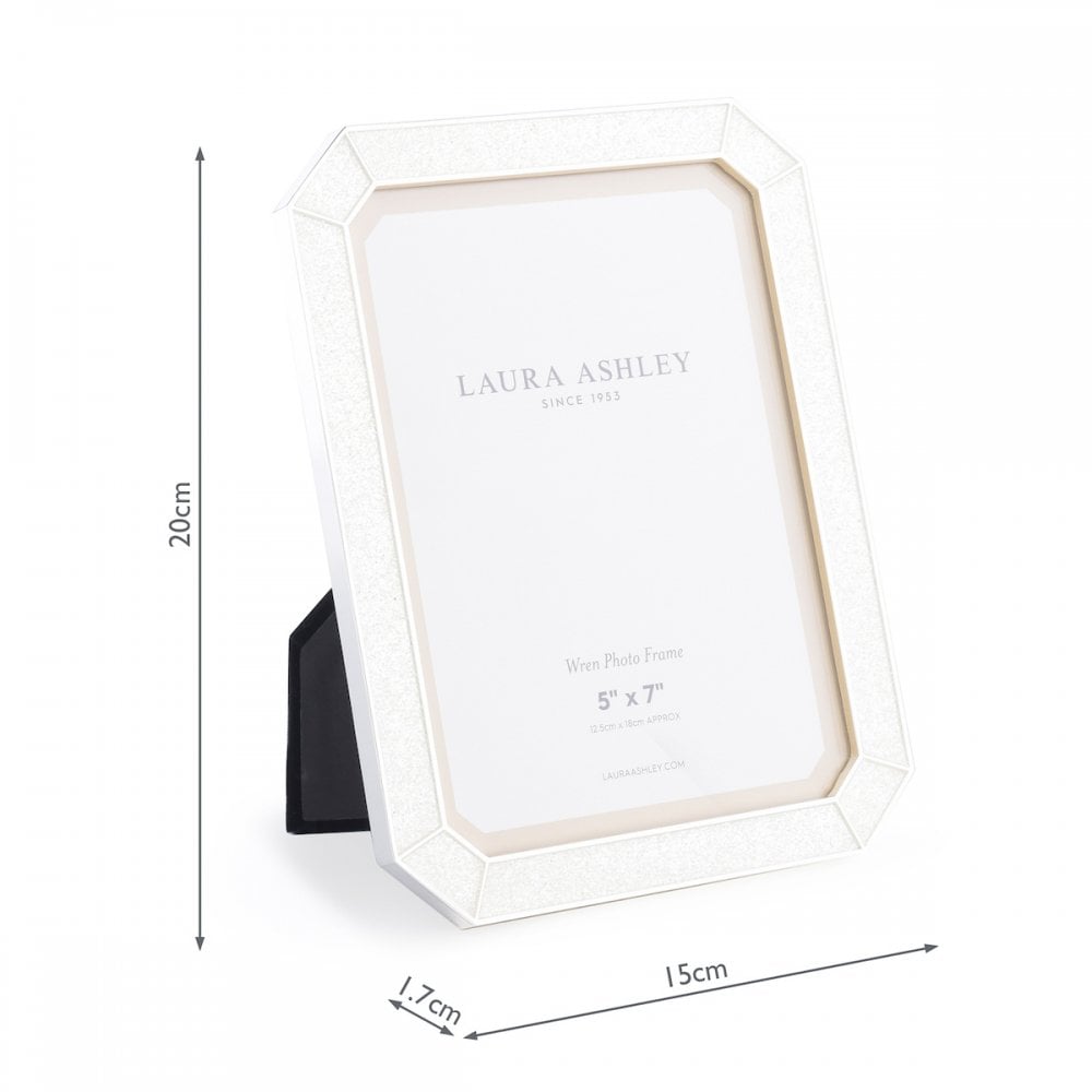 Wren Photo Frame In Polished Silver Glitter 5 x 7 " LA3756177-Q