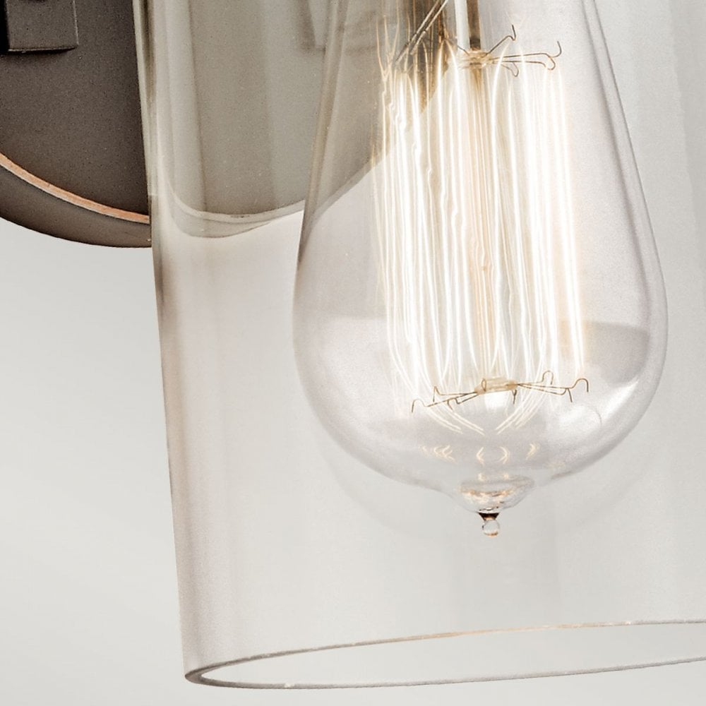 Brinley 1 Light Vintage Glass Wall Light in Bronze KL-BRINLEY1-OZ