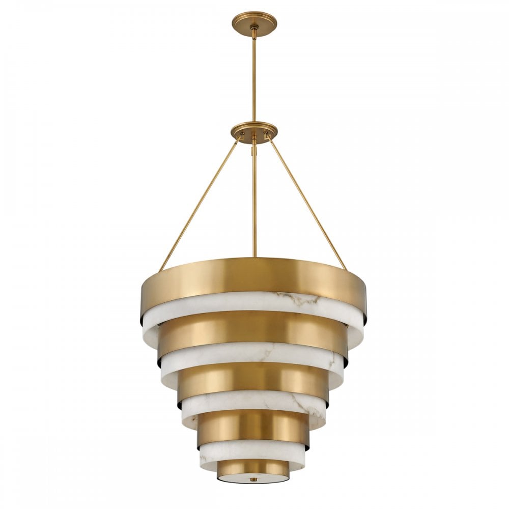Echelon 8 Light Ceiling Pendant Light In Heritage Brass Finish QN-ECHELON-8P