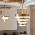 Echelon 8 Light Ceiling Pendant Light In Heritage Brass Finish QN-ECHELON-8P