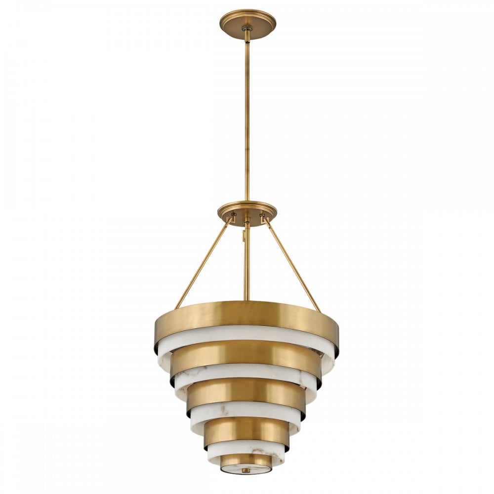 Echelon 4 Light Ceiling Pendant Light In Heritage Brass Finish QN-ECHELON-4P
