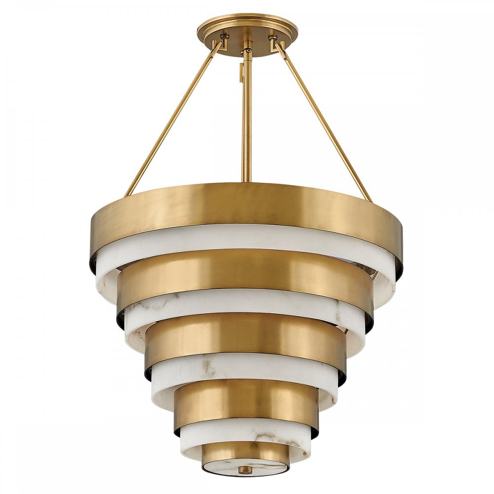 Echelon 4 Light Ceiling Pendant Light In Heritage Brass Finish QN-ECHELON-4P