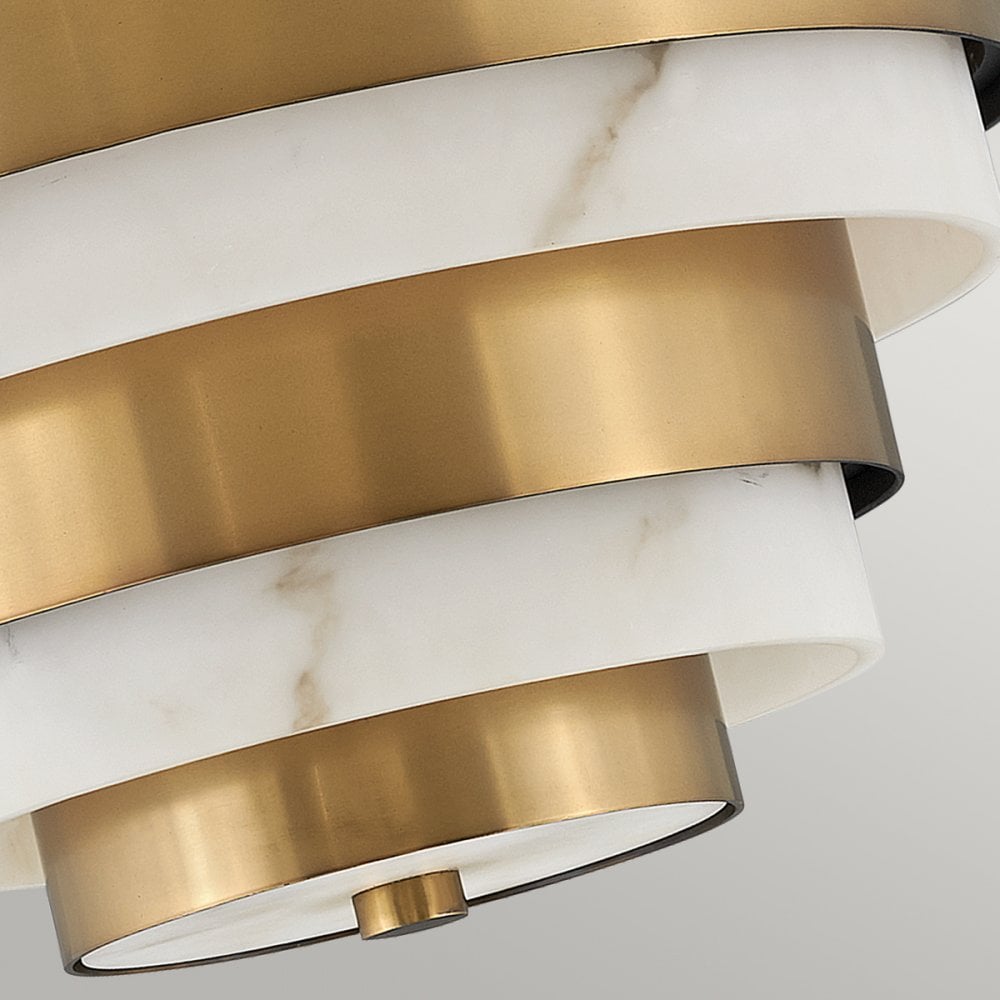 Echelon 3 Light Semi Flush Ceiling Light In Heritage Brass Finish QN-ECHELON-SF